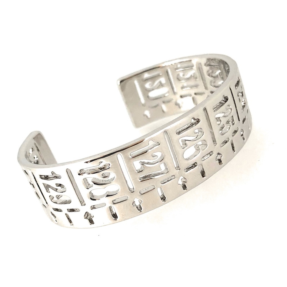 OPEN CUFF BRACELET / PLATINUM PLATED - Picture 2 of 8